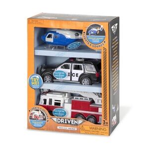 Toy Vehicle Set - Blue, Black, Red